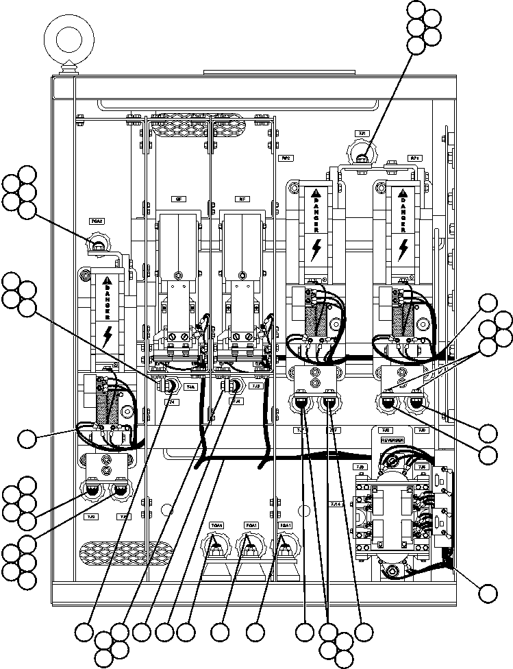 Komatsu parts book diagram for AFE50-BF/BH 830E S/N A30709 & A30717-A30718  WEST ANGELAS: CONTROL CABINET WIRING (LEFT DOOR)