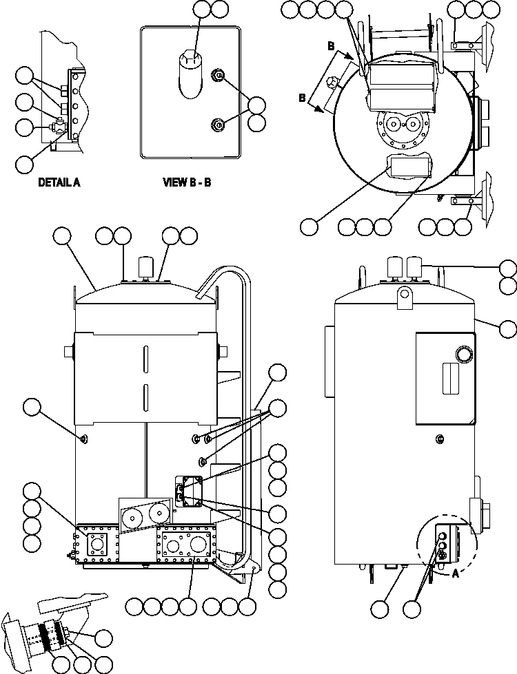 Dump Trucks Komatsu / AFE50-BJ 830E S/N A30722 - A30726  PASMINCO CENTURY ZINC(AFE50-BJ) / HYDRAULIC TANK ASSEMBLY INSTALLATION(314 : 41768)