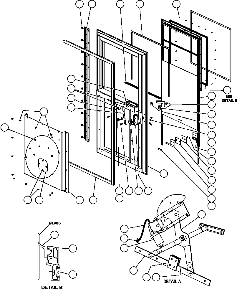 Komatsu parts book diagram for AFE50-CE 830E S/N A30811-A30814   EPSA: DOOR - L.H. (SM5948)