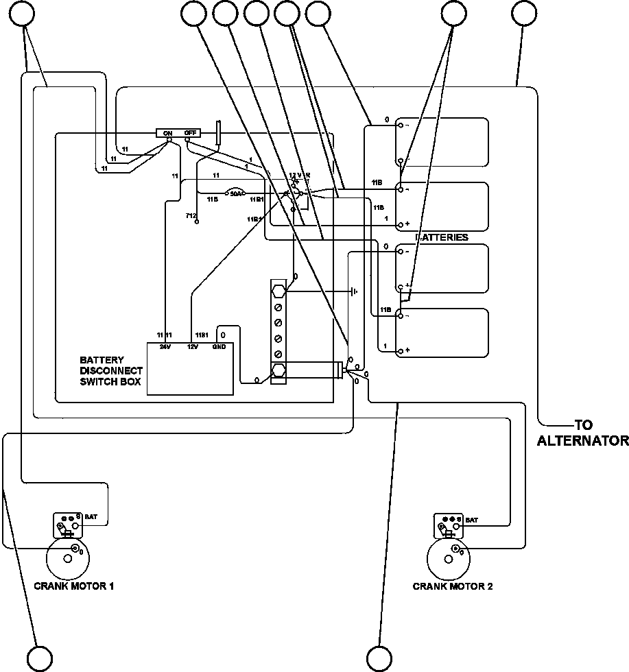 Komatsu parts book diagram for AFE50-CE 830E S/N A30811-A30814   EPSA: BATTERY & ELECTRIC STARTER WIRING
