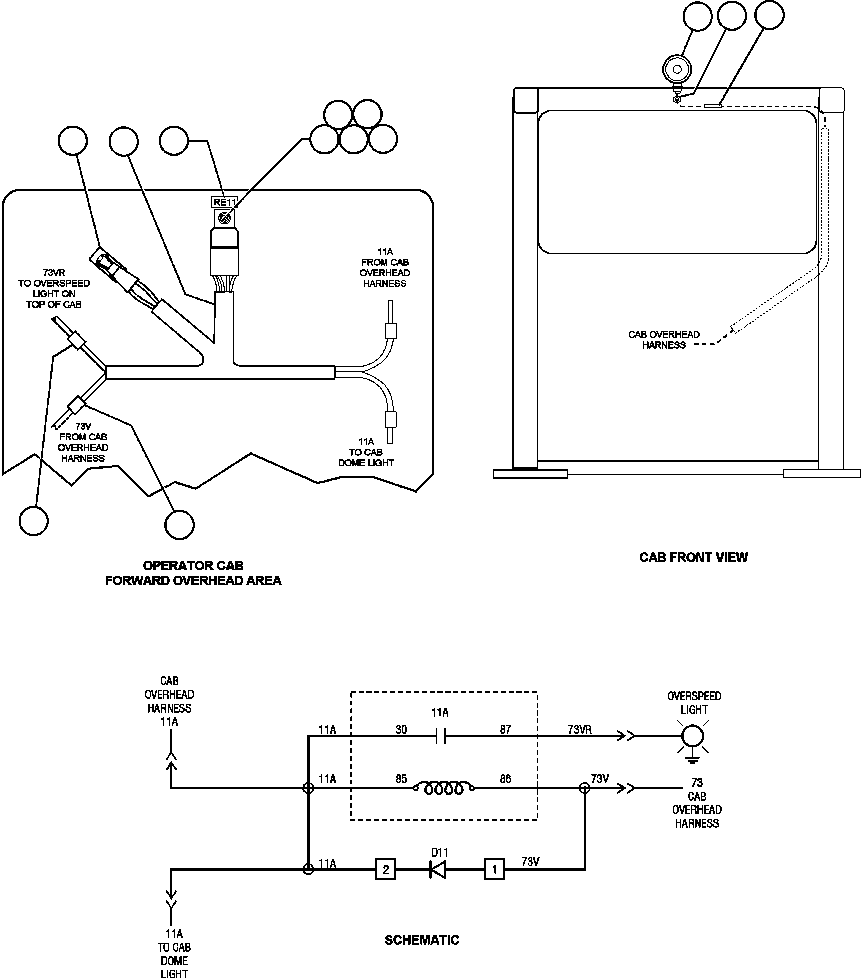 Komatsu parts book diagram for AFE50-CE 830E S/N A30811-A30814   EPSA: OVERSPEED WARNING LIGHT