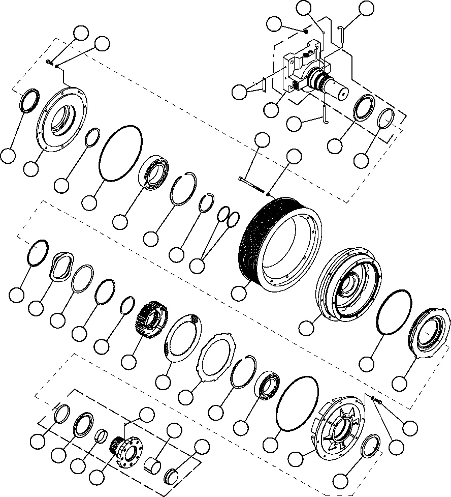Komatsu parts book diagram for AFE50-CH 830E S/N A30818-A30819 & A30821 & A30826-A30830   ANTELOPE COAL: FAN CLUTCH ASSEMBLY (XA2335)