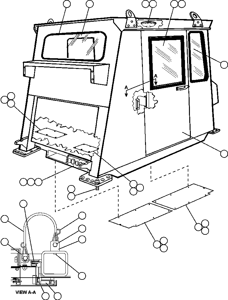 Komatsu parts book diagram for AFE50-CH 830E S/N A30818-A30819 & A30821 & A30826-A30830   ANTELOPE COAL: CAB ASSEMBLY - 1 (EK4250)