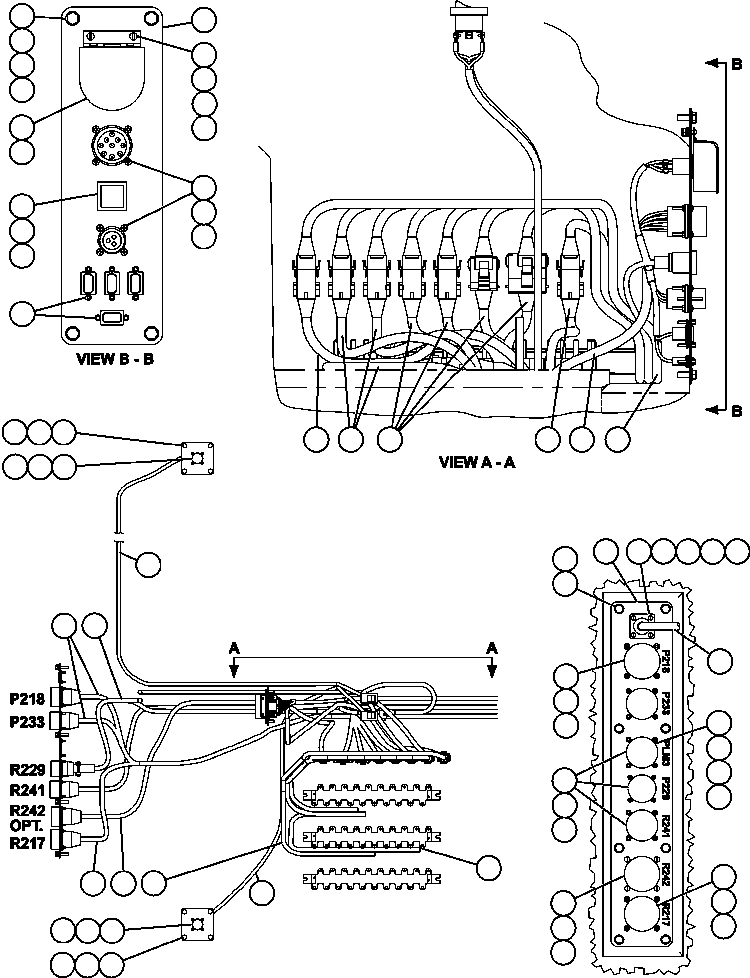 Komatsu parts book diagram for AFE50-CH 830E S/N A30818-A30819 & A30821 & A30826-A30830   ANTELOPE COAL: CAB CONNECTOR PLATE & WIRING