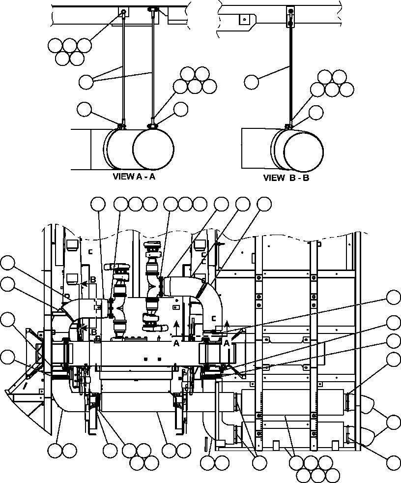 Komatsu parts book diagram for AFE50-CK 830E S/N A30825   APPALACHIAN FUEL: EXHAUST PIPING