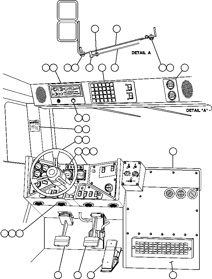 Komatsu parts book diagram for AFE50-CK 830E S/N A30825   APPALACHIAN FUEL: OPERATOR CONTROLS & OVERHEAD PANEL