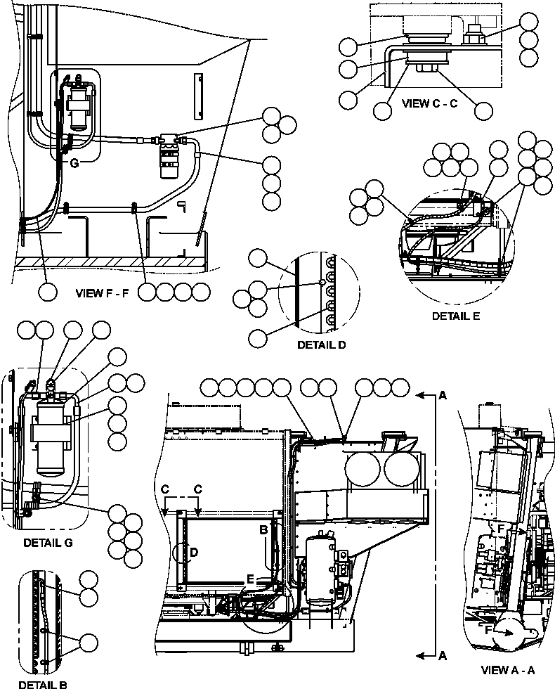 Komatsu parts book diagram for AFE50-CK 830E S/N A30825   APPALACHIAN FUEL: AIR CONDITIONER PIPING & INSTALLATION