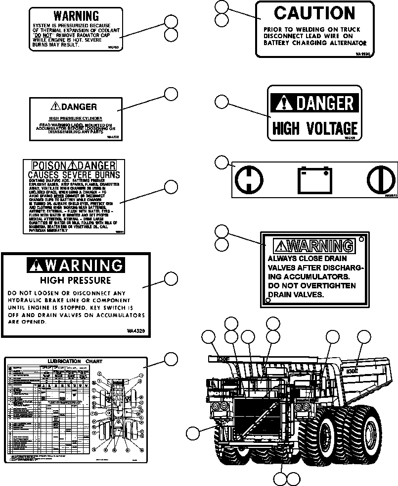 Komatsu parts book diagram for AFE50-CP 830E S/N A30842-A30844              ANTELOPE COAL: DECALS & WARNINGS - 1