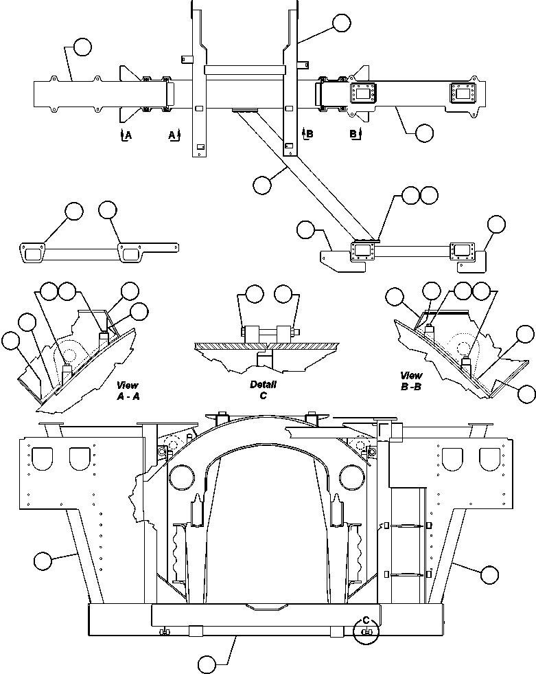 Komatsu parts book diagram for AFE50-CP 830E S/N A30842-A30844              ANTELOPE COAL: FRAME & UPRIGHTS