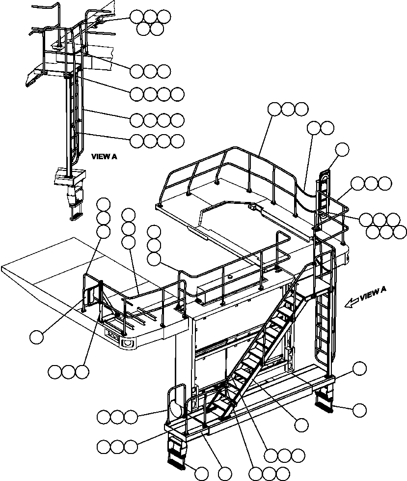 Komatsu parts book diagram for AFE50-CP 830E S/N A30842-A30844              ANTELOPE COAL: MIRRORS & HANDRAILS
