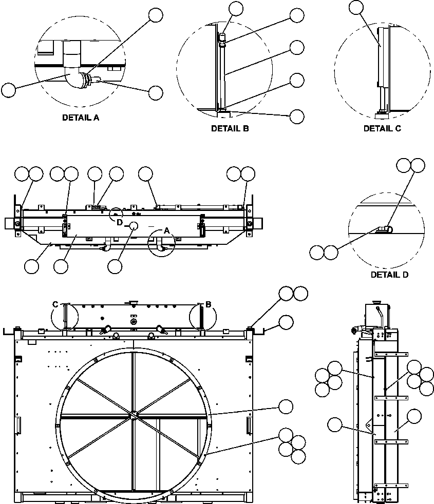 Komatsu parts book diagram for AFE50-CP 830E S/N A30842-A30844              ANTELOPE COAL: RADIATOR & SHROUD ASSEMBLY (PC2068)