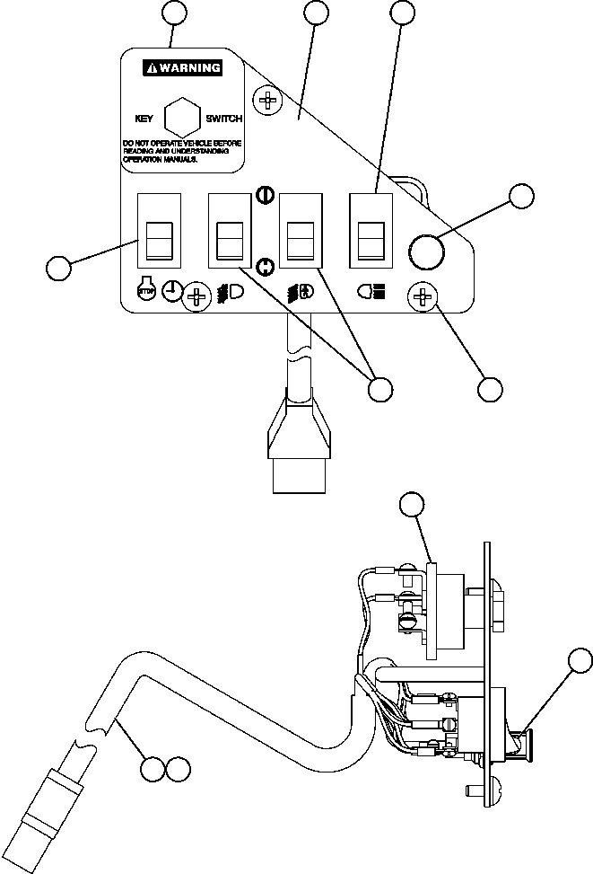 Komatsu parts book diagram for AFE50-CP 830E S/N A30842-A30844              ANTELOPE COAL: LOWER R.H. DASH MODULE (SM5296)