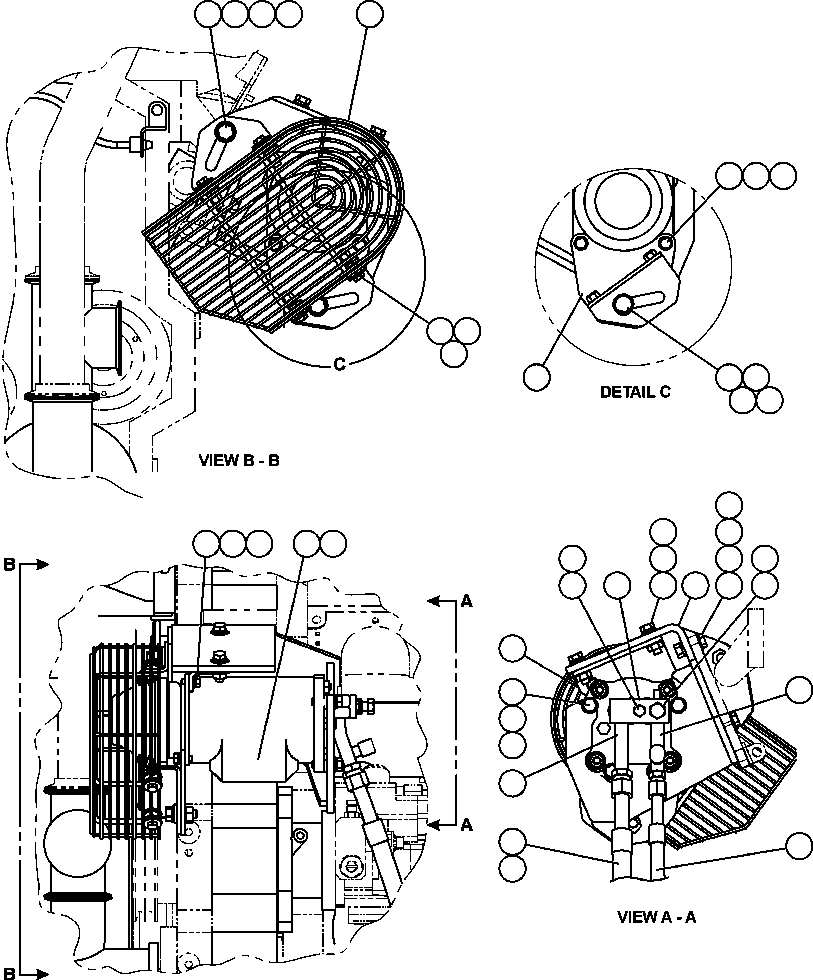 Komatsu parts book diagram for AFE50-CP 830E S/N A30842-A30844              ANTELOPE COAL: AIR CONDITIONER COMPRESSOR INSTALLATION