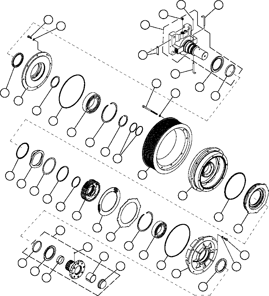 Komatsu parts book diagram for AFE50-CX 830E S/N A30871     I.O.C.C.: FAN CLUTCH ASSEMBLY (XA2335)