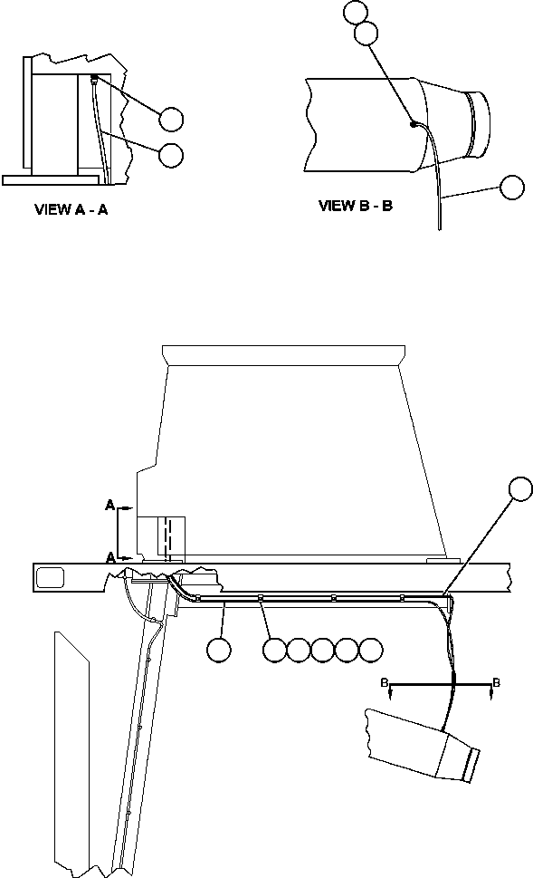 Komatsu parts book diagram for AFE50-CX 830E S/N A30871     I.O.C.C.: AIR CLEANER INDICATOR PIPING