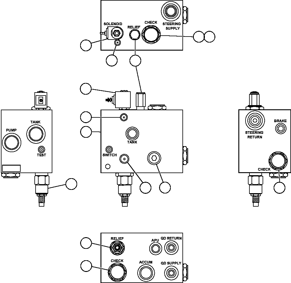 Komatsu parts book diagram for AFE50-CX 830E S/N A30871     I.O.C.C.: BLEEDDOWN MANIFOLD VALVE ASSM (PC0235)