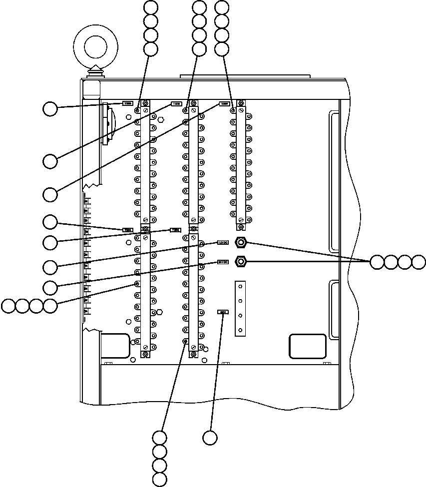 Komatsu parts book diagram for AFE50-CX 830E S/N A30871     I.O.C.C.: CONTROL CABINET - REAR DOOR