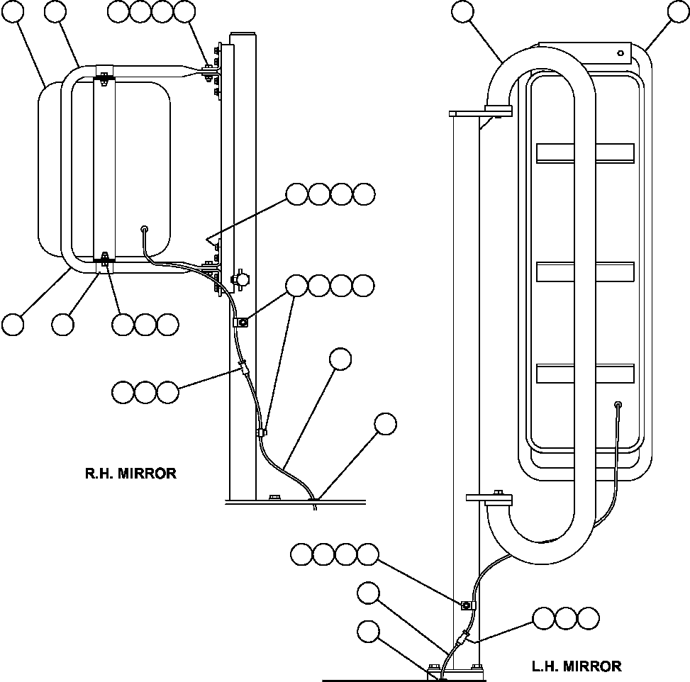 Komatsu parts book diagram for AFE50-CZ 830E S/N A30886    I.O.C.C.: HEATED MIRRORS