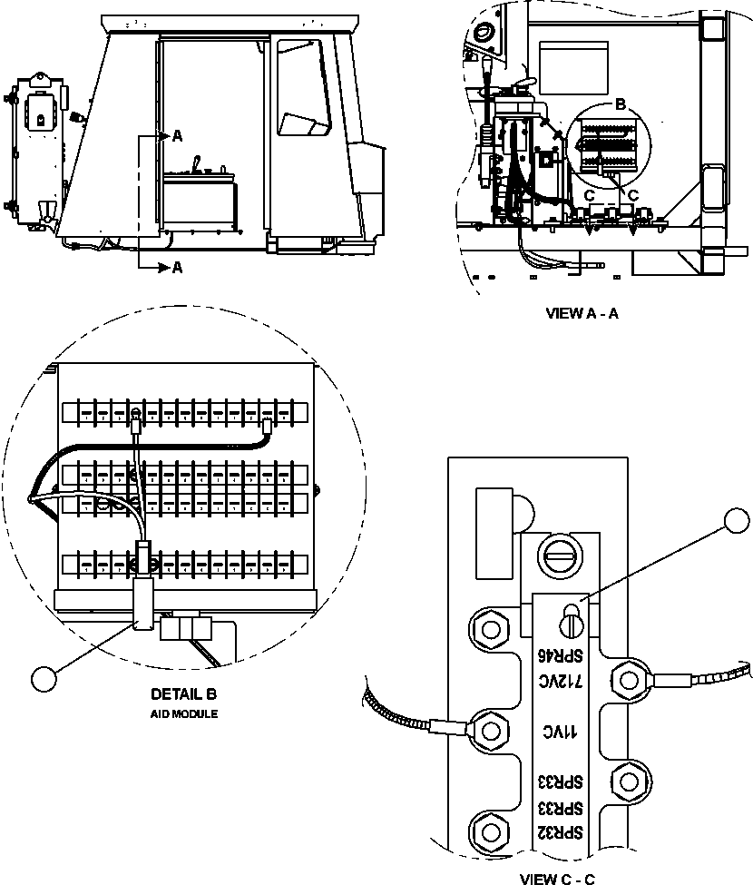Komatsu parts book diagram for AFE50-CZ 830E S/N A30886    I.O.C.C.: VHMS CAB INSTALLATION - 1