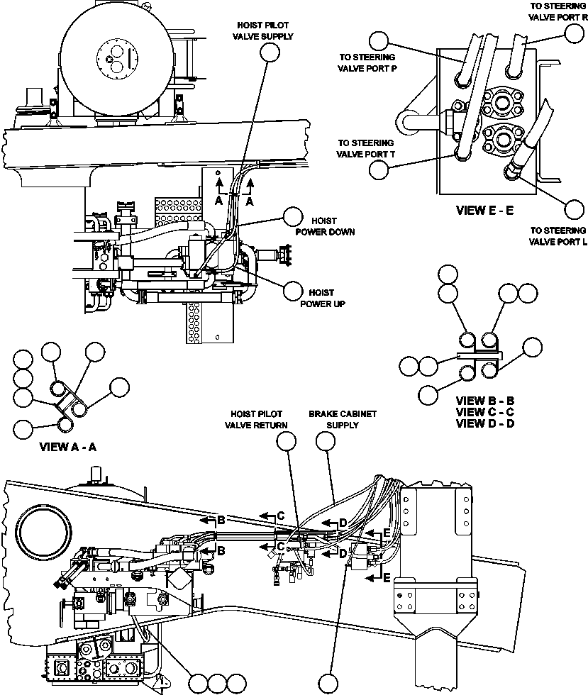 Komatsu parts book diagram for AFE50-CZ 830E S/N A30886    I.O.C.C.: BRAKE CABINET PIPING - 1