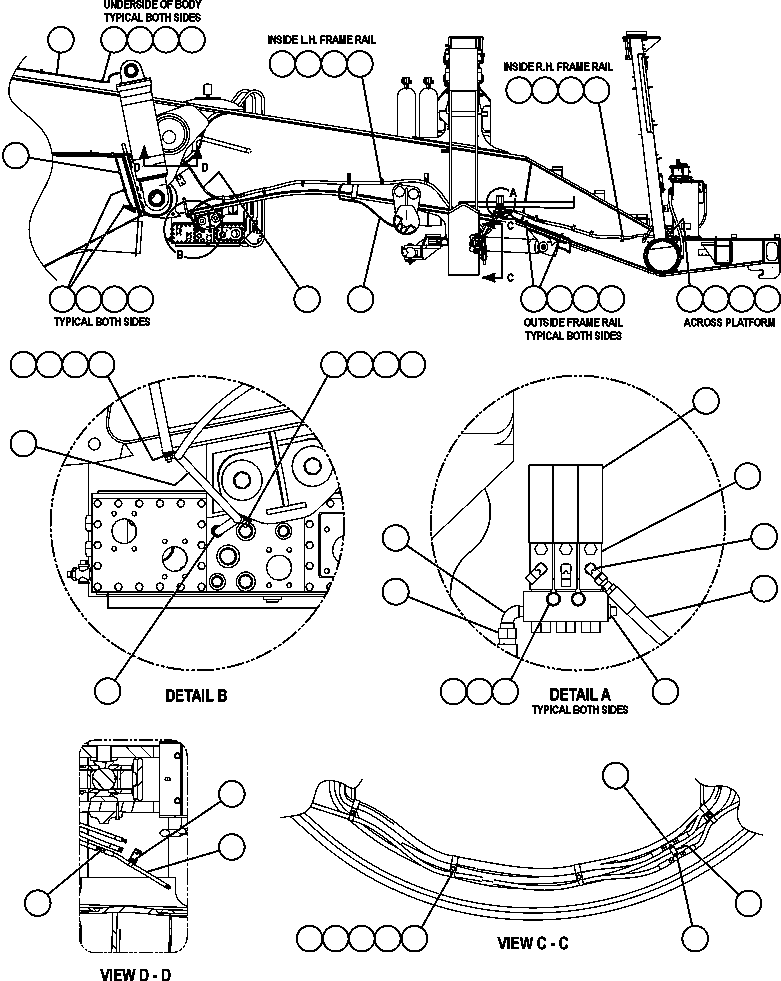 Komatsu parts book diagram for AFE50-CZ 830E S/N A30886    I.O.C.C.: AUTOMATIC LUBRICATION SYSTEM PIPING