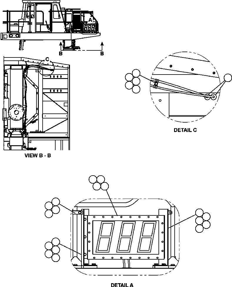 Komatsu parts book diagram for AFE50-CZ 830E S/N A30886    I.O.C.C.: SCOREBOARD INSTALLATION - L.H. - 1