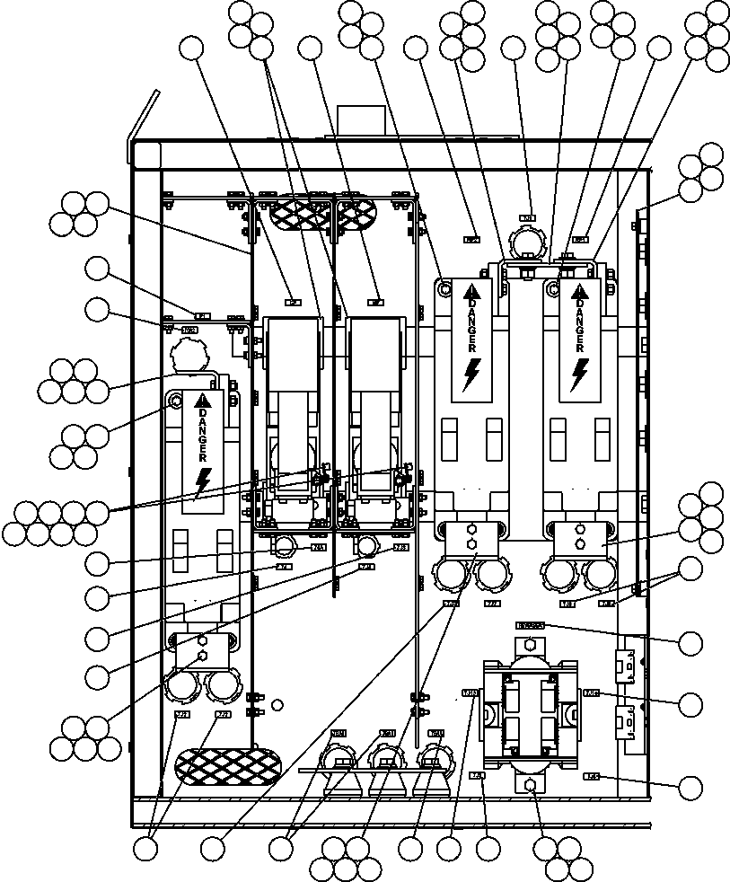 Komatsu parts book diagram for AFE50-CZ 830E S/N A30886    I.O.C.C.: CONTROL CABINET (LEFT DOOR)