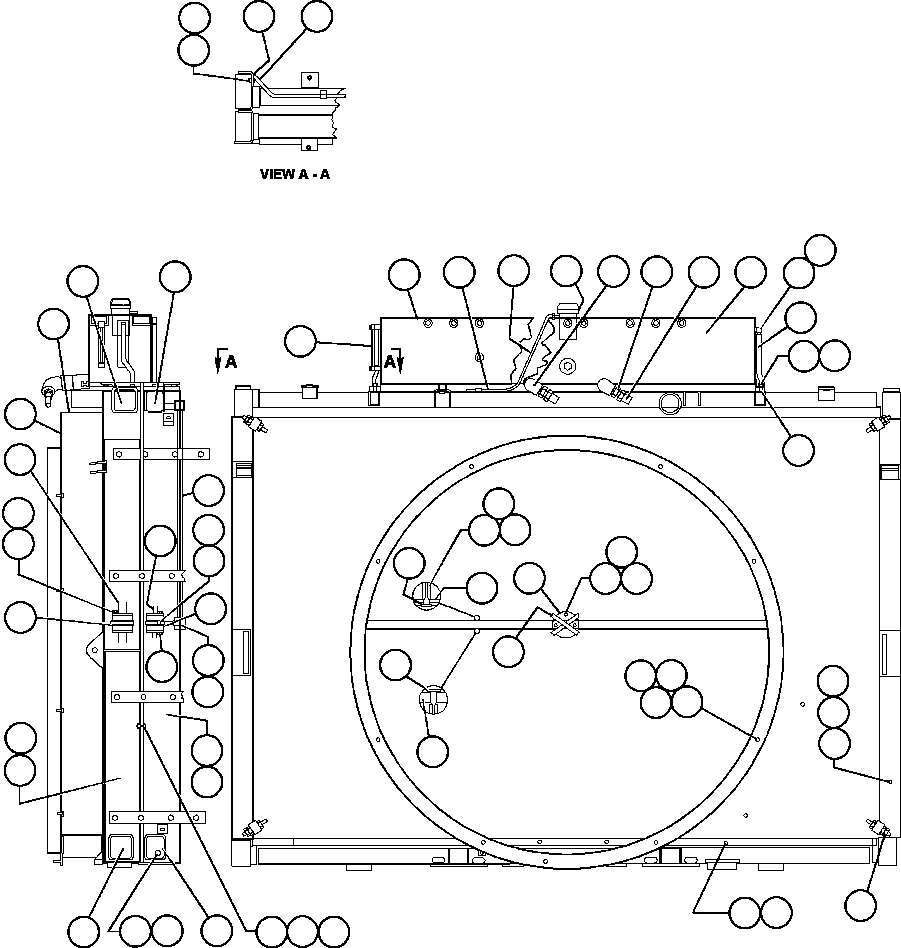 Komatsu parts book diagram for AFE50-G/H 830E S/N A30570-A30573, A30575-A30583 & A30586-A30588 LOS PELAMBRES: RADIATOR ASSEMBLY (PC0379)