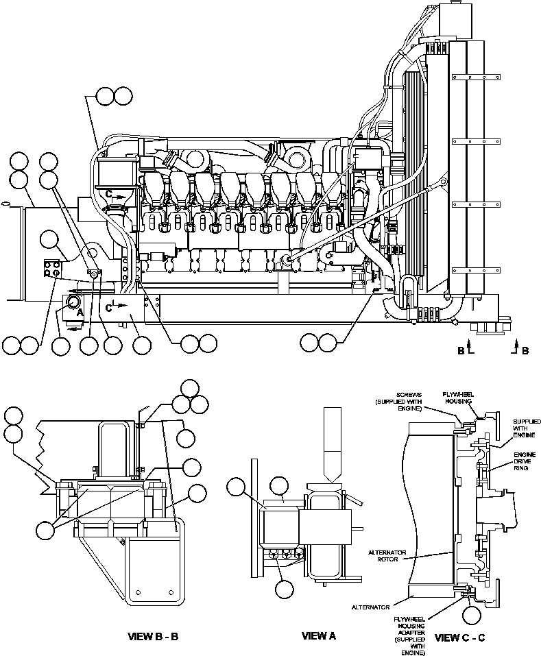 Komatsu parts book diagram for AFE50-G/H 830E S/N A30570-A30573, A30575-A30583 & A30586-A30588 LOS PELAMBRES: ENGINE & MISCELLANEOUS