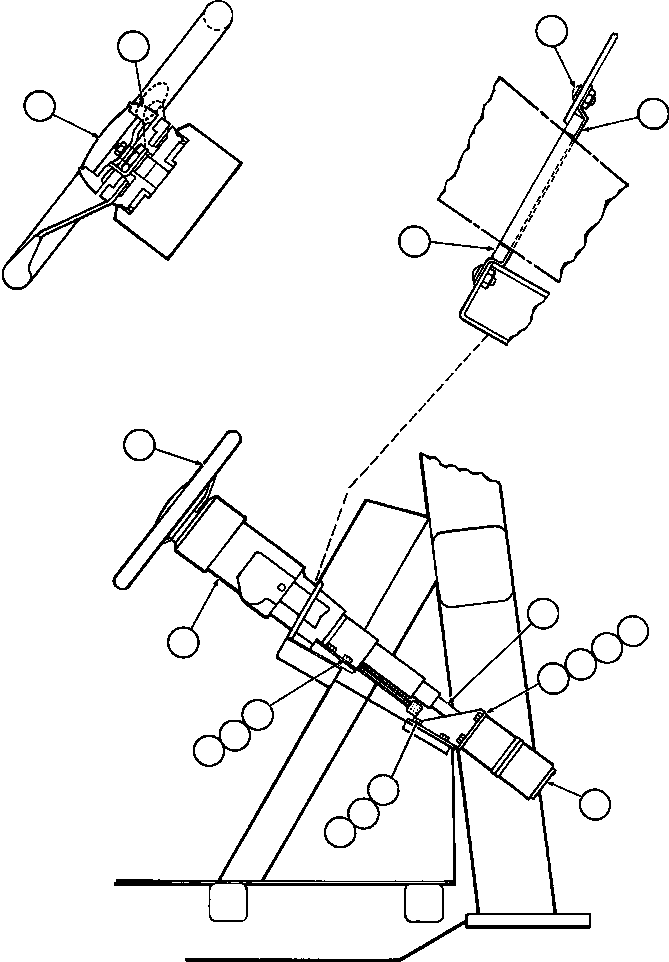 Komatsu parts book diagram for AFE50-G/H 830E S/N A30570-A30573, A30575-A30583 & A30586-A30588 LOS PELAMBRES: STEERING COLUMN & CONTROL VALVE INSTL