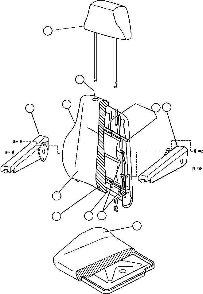 Komatsu parts book diagram for AFE50-G/H 830E S/N A30570-A30573, A30575-A30583 & A30586-A30588 LOS PELAMBRES: OPERATOR'S SEAT ASSEMBLY (PB8649)