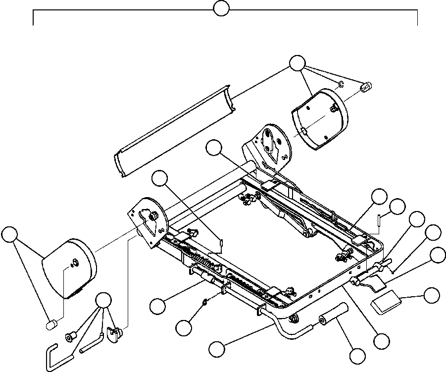 Komatsu parts book diagram for AFE50-G/H 830E S/N A30570-A30573, A30575-A30583 & A30586-A30588 LOS PELAMBRES: OPERATOR'S SEAT ASSEMBLY - 2 (VE8861)