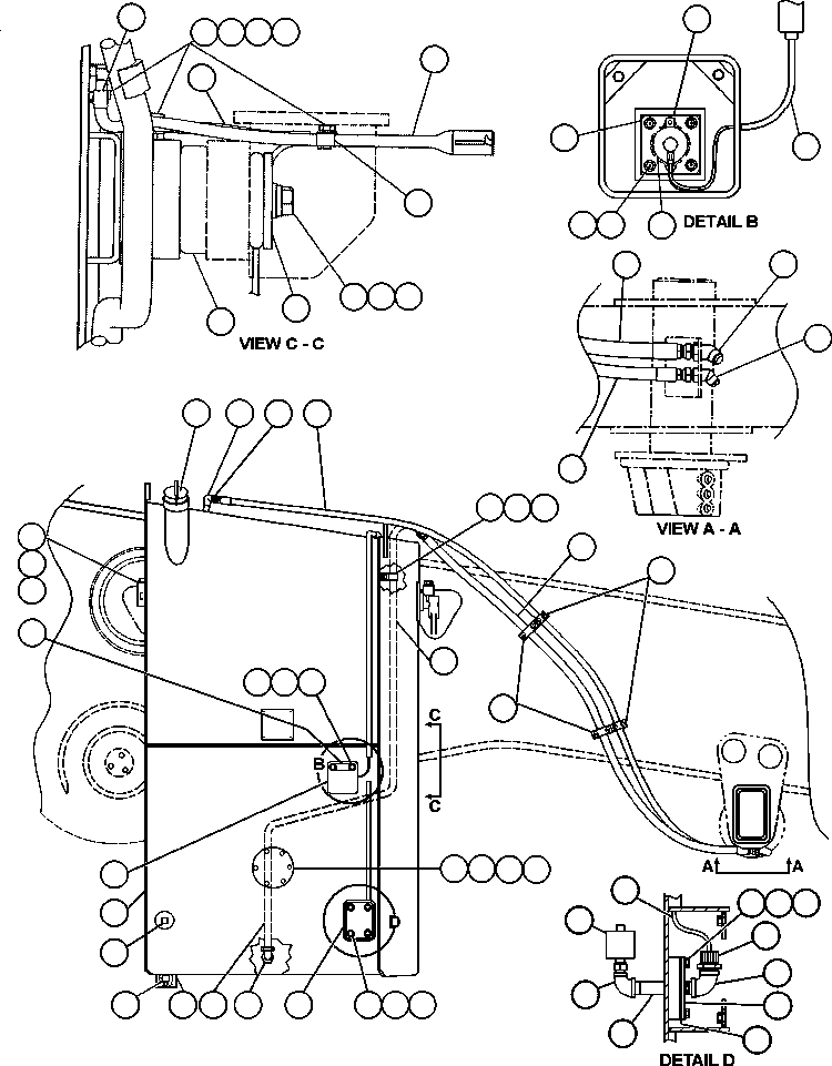 Komatsu parts book diagram for AFE50-G/H 830E S/N A30570-A30573, A30575-A30583 & A30586-A30588 LOS PELAMBRES: FUEL TANK INSTALLATION
