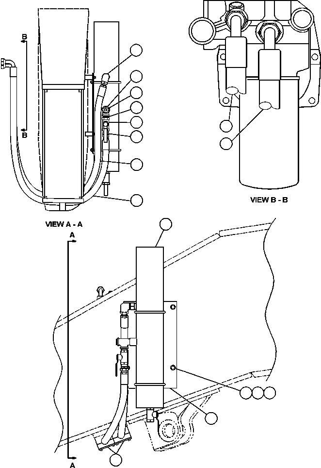 Komatsu parts book diagram for AFE50-G/H 830E S/N A30570-A30573, A30575-A30583 & A30586-A30588 LOS PELAMBRES: FUEL/WATER SEPERATOR INSTALLATION