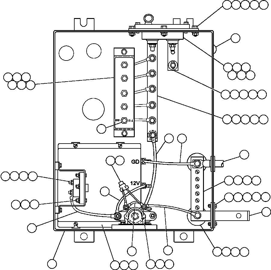 Komatsu parts book diagram for AFE50-G/H 830E S/N A30570-A30573, A30575-A30583 & A30586-A30588 LOS PELAMBRES: BATTERY DISCONNECT SWITCH BOX (EG4481)