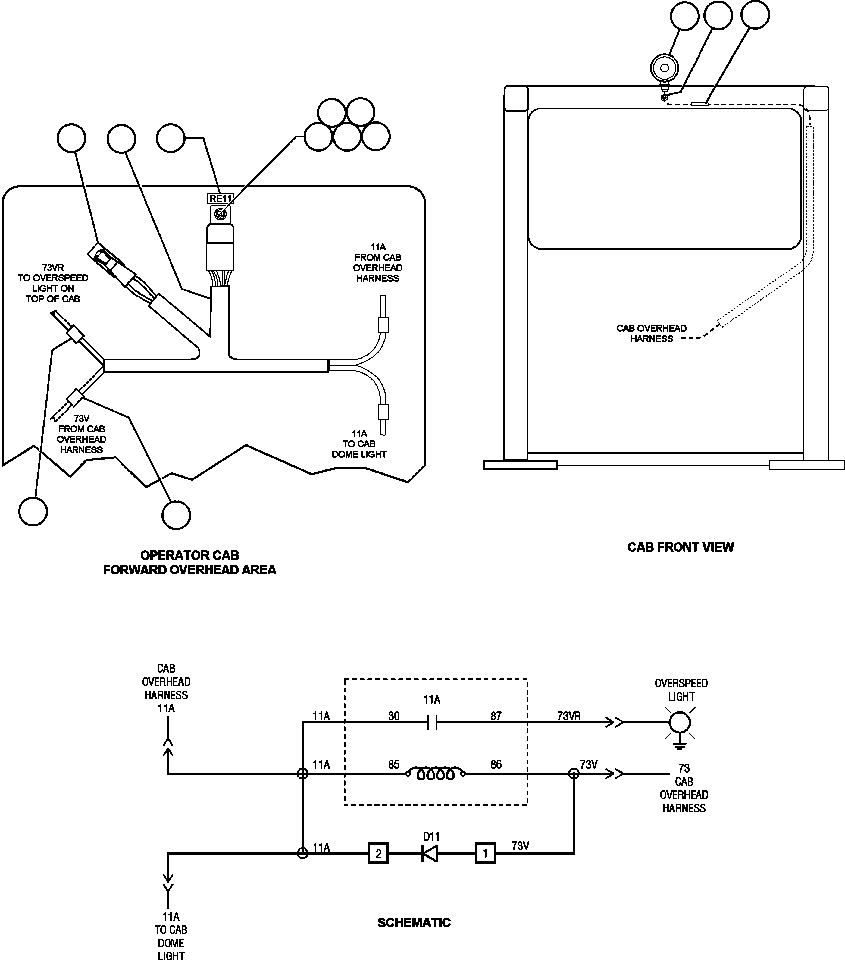 Komatsu parts book diagram for AFE50-G/H 830E S/N A30570-A30573, A30575-A30583 & A30586-A30588 LOS PELAMBRES: OVERSPEED WARNING LIGHT