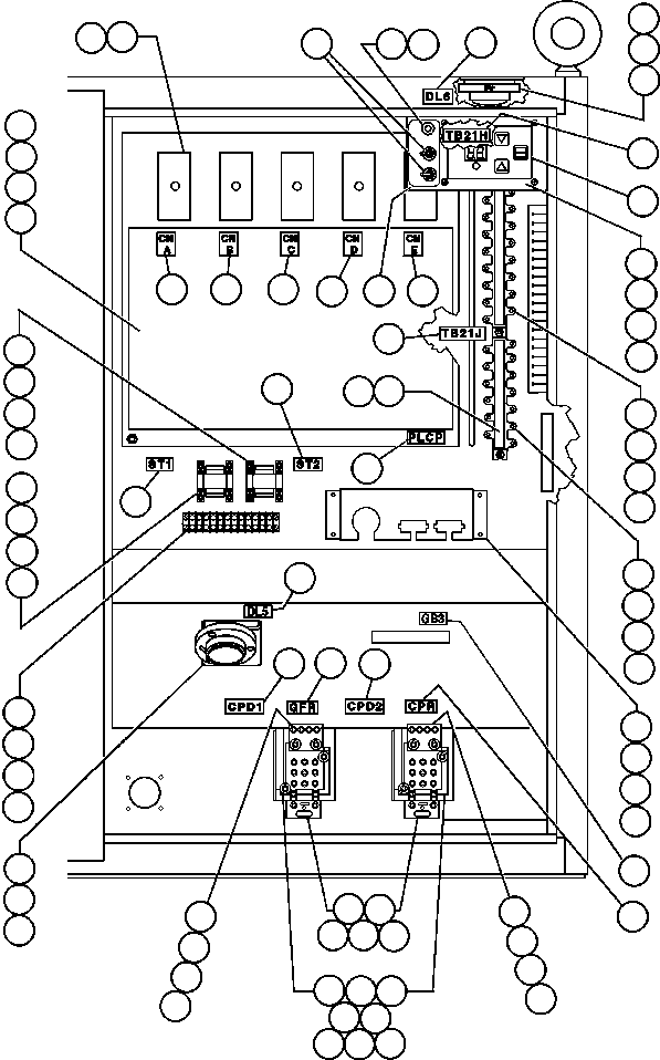 Komatsu parts book diagram for AFE50-G/H 830E S/N A30570-A30573, A30575-A30583 & A30586-A30588 LOS PELAMBRES: CONTROL CABINET ASSEMBLY - 5