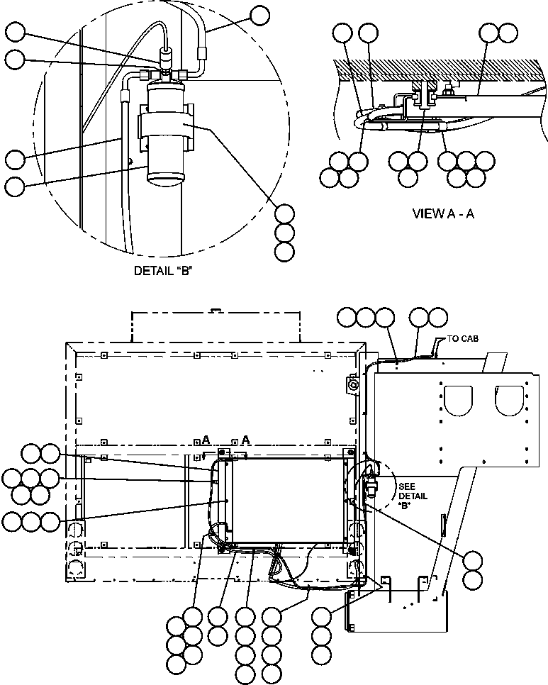Komatsu parts book diagram for AFE50-GA 830E S/N GAE2144830E    ARCH MINERAL RUFFNER MINE-GLIDER KIT: AIR CONDITIONING PIPING & INSTALLATION