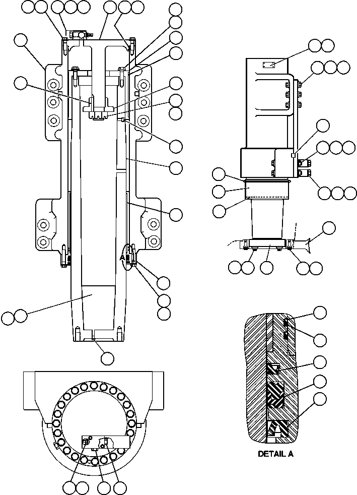 Komatsu parts book diagram for AFE52-AB 930E-3 S/N A30387-A30388 & A30391 & A30393 & A30397-A30398 & A30401 CHUQUICAMATA: FRONT SUSPENSION & MOUNTING