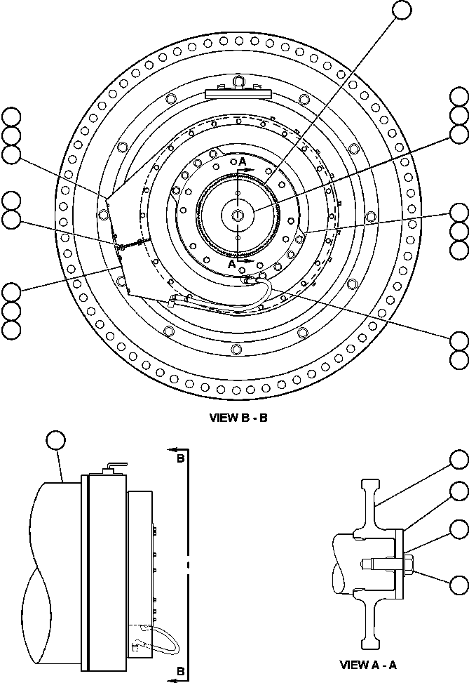 Komatsu parts book diagram for AFE52-AB 930E-3 S/N A30387-A30388 & A30391 & A30393 & A30397-A30398 & A30401 CHUQUICAMATA: PARKING BRAKE MNTG & COOLING AIR ADAPTER