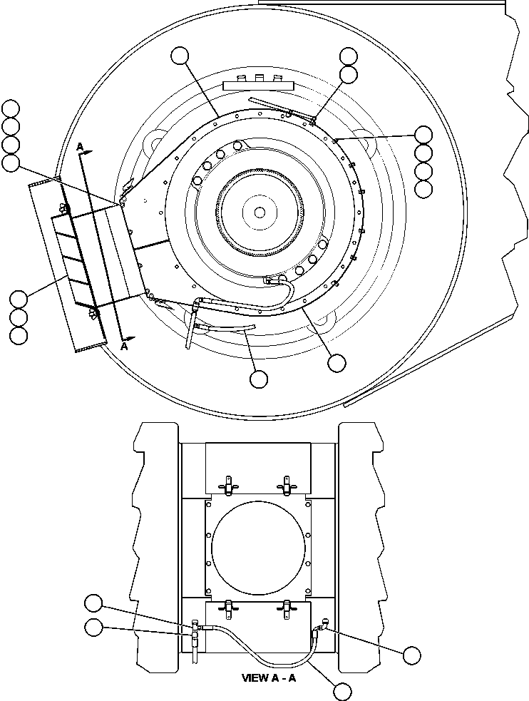 Komatsu parts book diagram for AFE52-AB 930E-3 S/N A30387-A30388 & A30391 & A30393 & A30397-A30398 & A30401 CHUQUICAMATA: REAR WHEEL COOLING (EXHAUST)