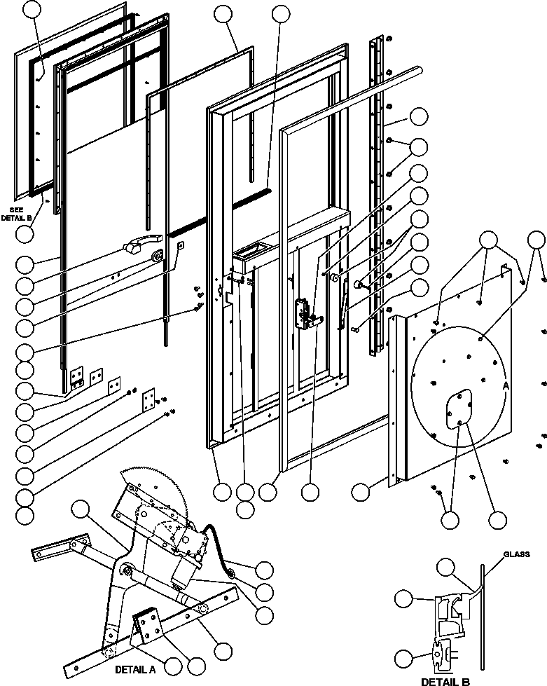 Komatsu parts book diagram for AFE52-AB 930E-3 S/N A30387-A30388 & A30391 & A30393 & A30397-A30398 & A30401 CHUQUICAMATA: DOOR - R.H. (SM5949)