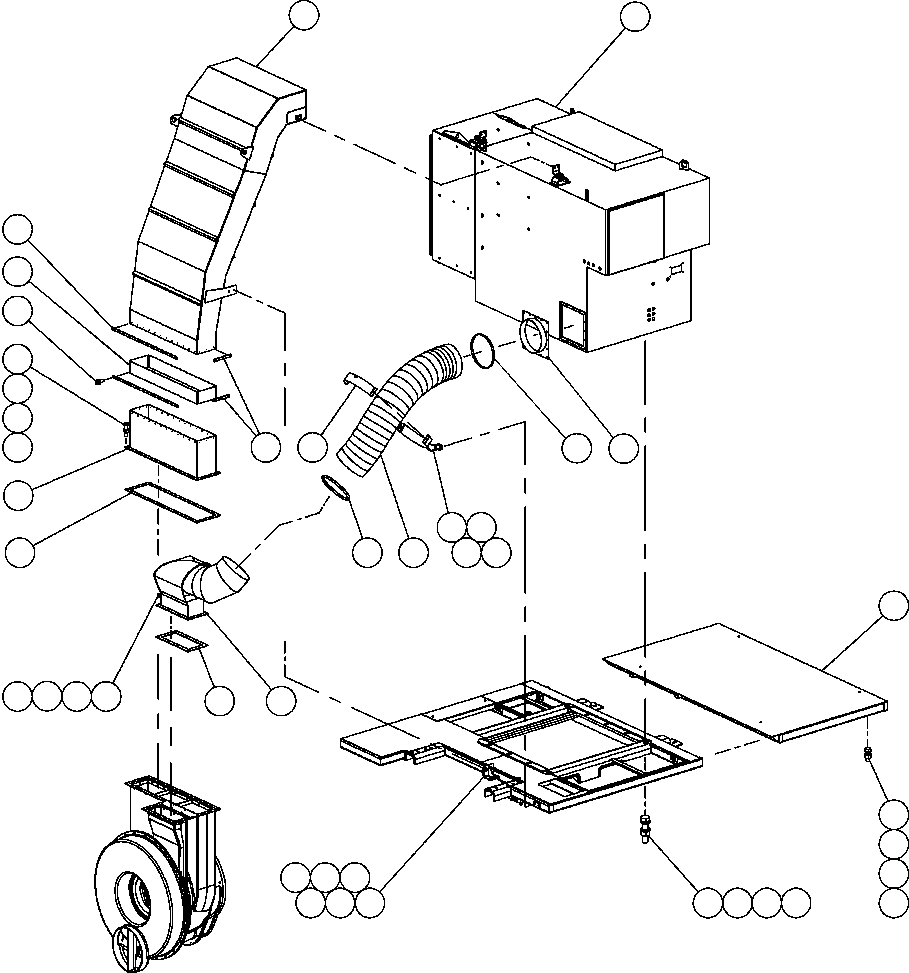 Komatsu parts book diagram for AFE52-AB 930E-3 S/N A30387-A30388 & A30391 & A30393 & A30397-A30398 & A30401 CHUQUICAMATA: BLOWER INLET DUCTING & CONTROL CABINET MOUNTING