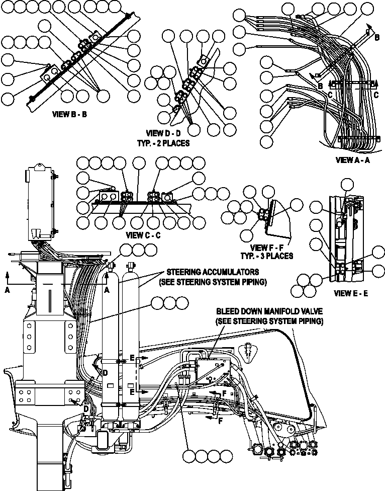 Komatsu parts book diagram for AFE52-AB 930E-3 S/N A30387-A30388 & A30391 & A30393 & A30397-A30398 & A30401 CHUQUICAMATA: HYDRAULIC BRAKE CABINET PIPING (BOTTOM)