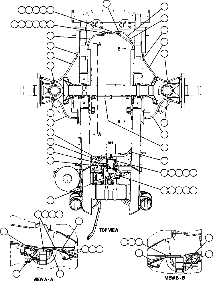 Komatsu parts book diagram for AFE52-AB 930E-3 S/N A30387-A30388 & A30391 & A30393 & A30397-A30398 & A30401 CHUQUICAMATA: BRAKE COOLING PIPING - 1
