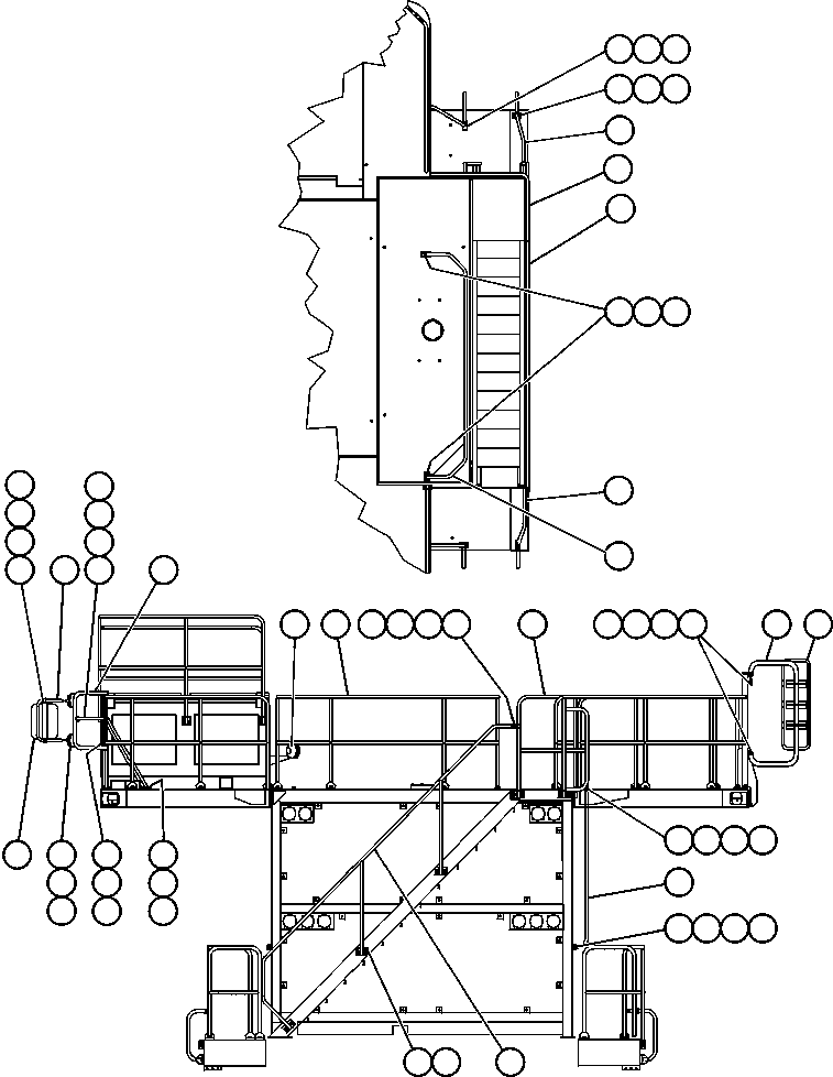 Komatsu parts book diagram for AFE52-J 930E-3 S/N A30336-A30340  KLEMKE: MIRRORS & HANDRAILS