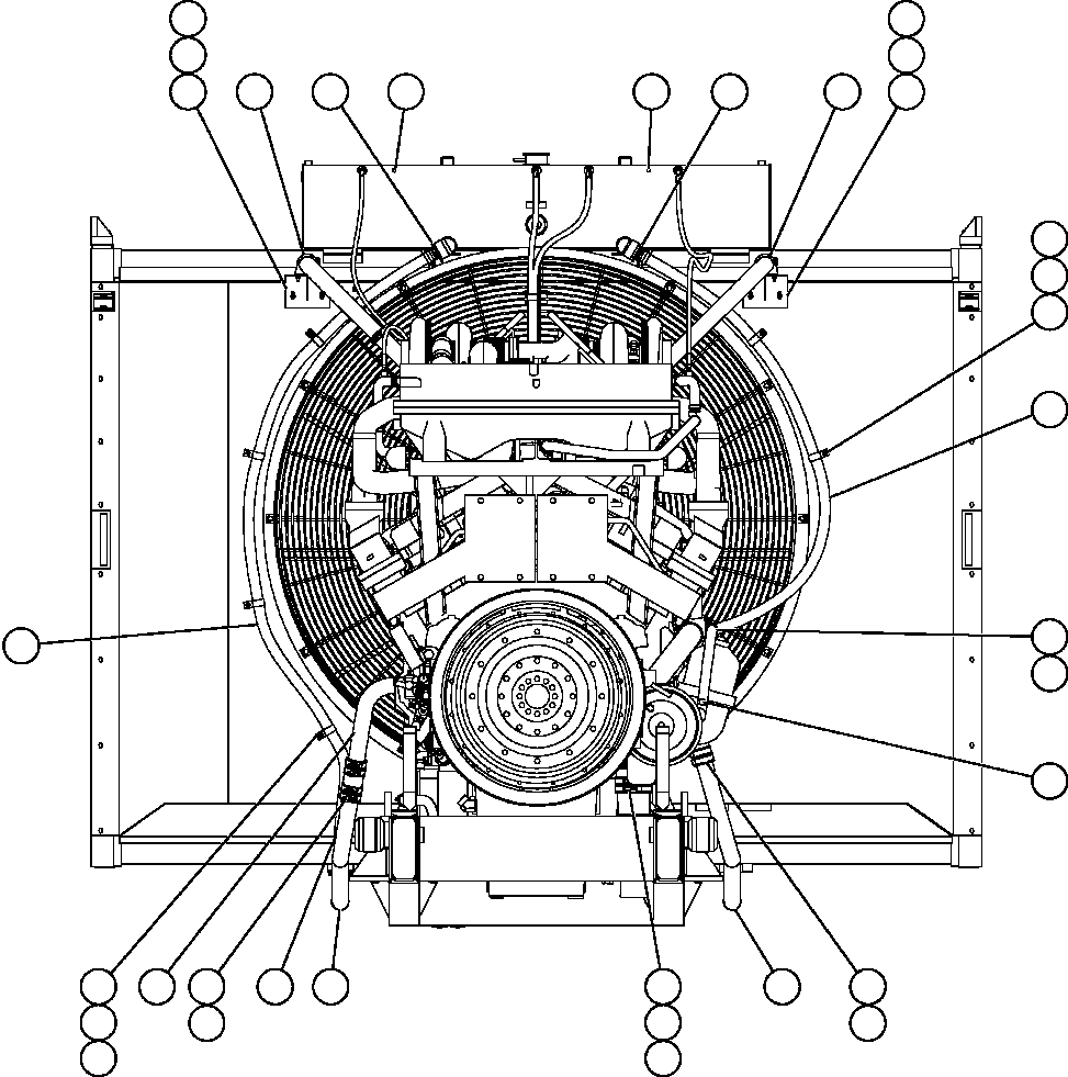 Komatsu parts book diagram for AFE52-J 930E-3 S/N A30336-A30340  KLEMKE: RADIATOR PIPING (REAR VIEW)