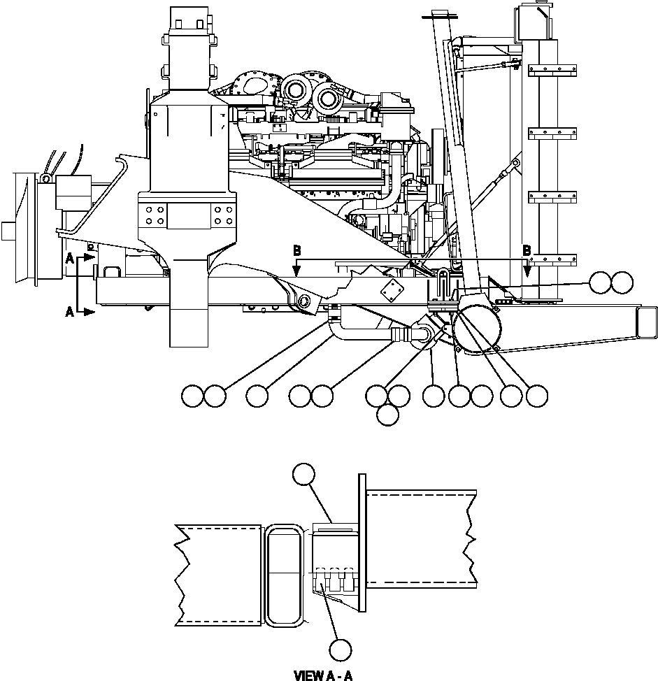 Komatsu parts book diagram for AFE52-J 930E-3 S/N A30336-A30340  KLEMKE: RADIATOR PIPING & ENGINE MOUNTING