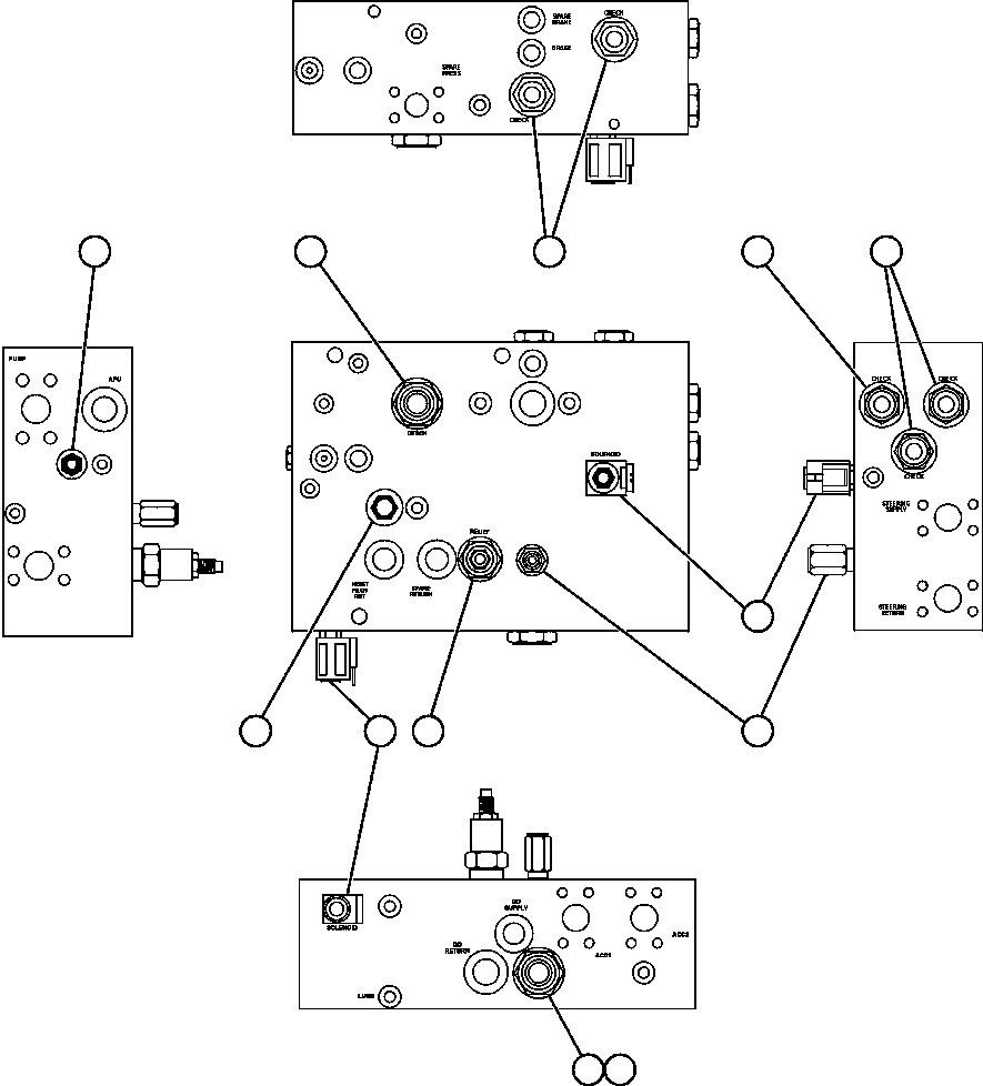 Komatsu parts book diagram for AFE52-J 930E-3 S/N A30336-A30340  KLEMKE: BLEED DOWN MANIFOLD VALVE ASSM (PC0700)