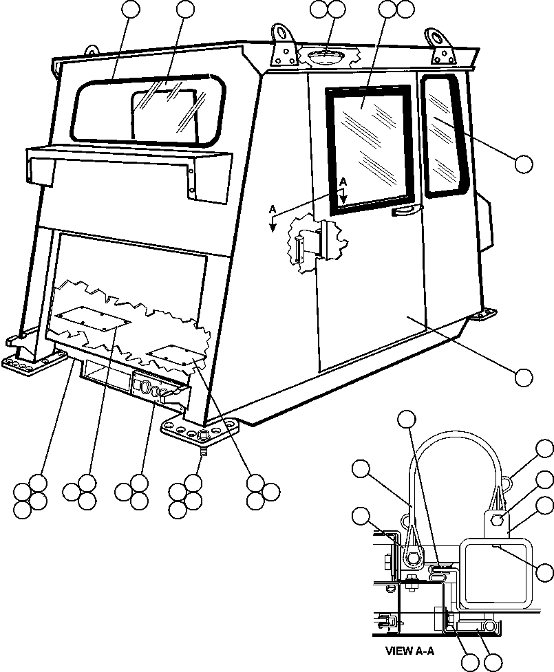 Komatsu parts book diagram for AFE52-J 930E-3 S/N A30336-A30340  KLEMKE: CAB ASSEMBLY - 1 (EL0059)